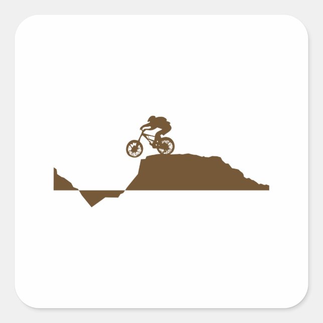 Mountainbike Quadratischer Aufkleber (Vorderseite)