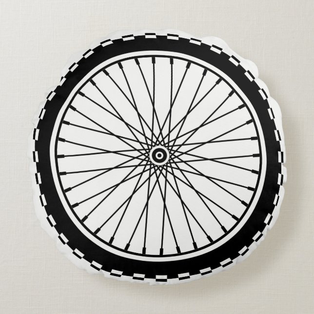 Mountainbike-Rad - Schwarzes Rundes Kissen (Vorderseite)