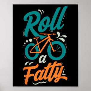 Mountainbike Radfahren Rollen Ein Fett Fahrradfahr Poster