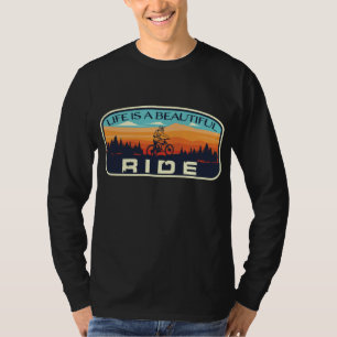 Mountainbike-Radtour Retro MTB Wanderweg Begeister T-Shirt
