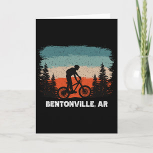 Mountainbike Retro-Sonnenuntergang Vintage Bentonv Karte