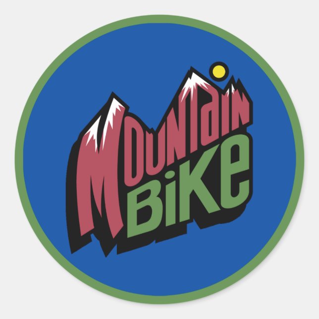 Mountainbike Runder Aufkleber (Vorderseite)