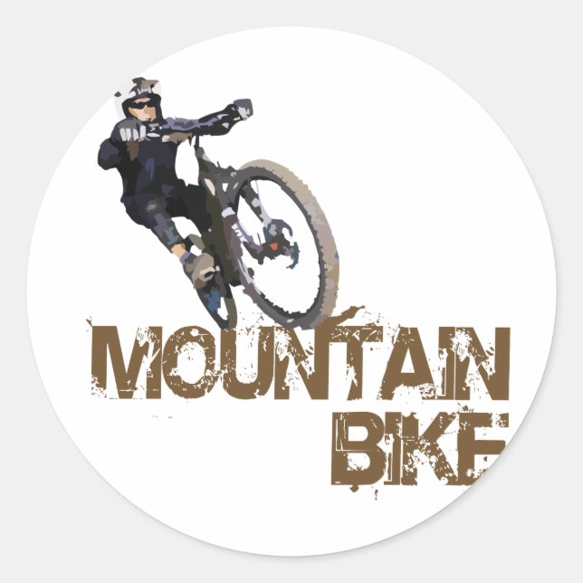 Mountainbike Runder Aufkleber (Vorderseite)
