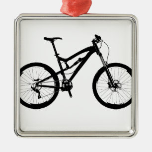 Mountainbike - Schwarzes auf Weiß Silbernes Ornament