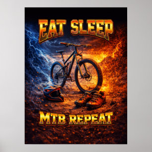 Mountainbike-Schwarzmarkt-Stil Poster