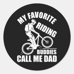 Mountainbike-Shirt für Papa mein Lieblingsradkumpe Runder Aufkleber