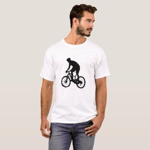 Mountainbike-Silhouette - Hintergrundfarbe auswäh T-Shirt