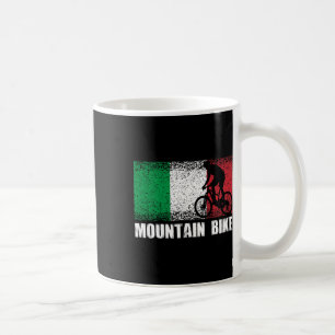 Mountainbike-Sport, Italien-Flagge, italienisches Kaffeetasse