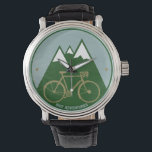 Mountainbike-Stilstunde Armbanduhr<br><div class="desc">Ein einfaches und elegantes Fahrradbild mit einem Alpenberg</div>