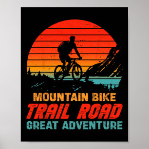 Mountainbike-Trailroad großes Abenteuer Radfahren Poster