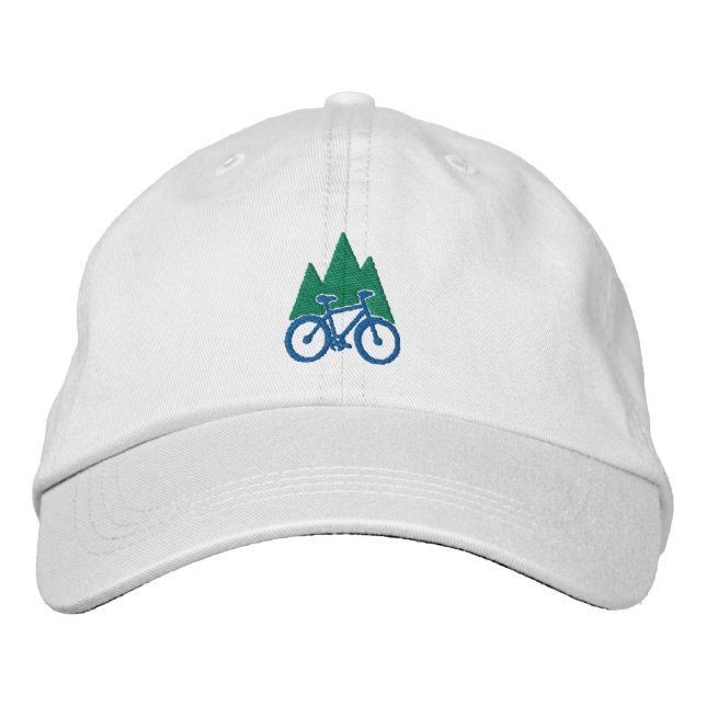 Mountainbike und Berge Bestickte Baseballkappe (Vorderseite)