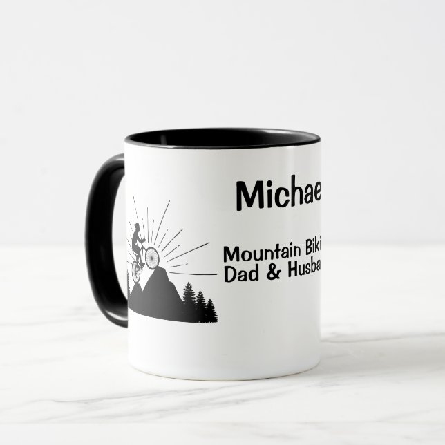 Mountainbike-Vater Tasse (Vorderseite Links)