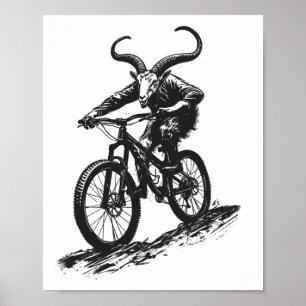 Mountainbike-Ziege Mtb-Enduro-Biker-Downhill-Bikin Poster