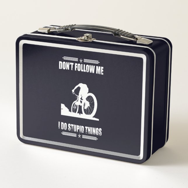 Mountainbike-Zitate von Funny Mountain Biker Metall Brotdose (Vorderseite)