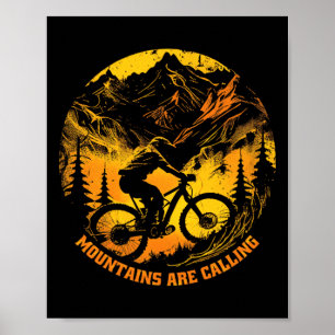 Mountainbiken Berge rufen Poster