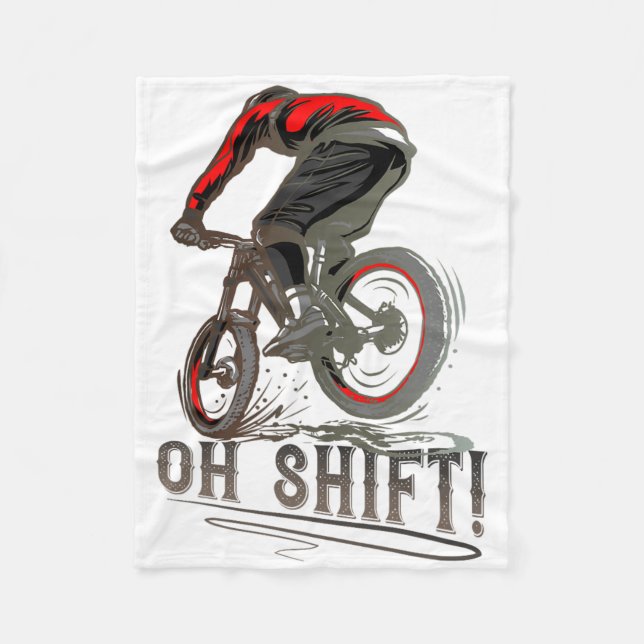 Mountainbiken Fahren MTB Mountainbiker Oh Schreck  Fleecedecke (Vorderseite)