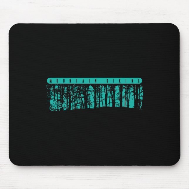 Mountainbiken im Wald Mousepad (Vorne)