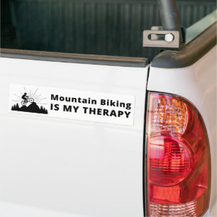 Mountainbiken ist meine Therapie Autoaufkleber
