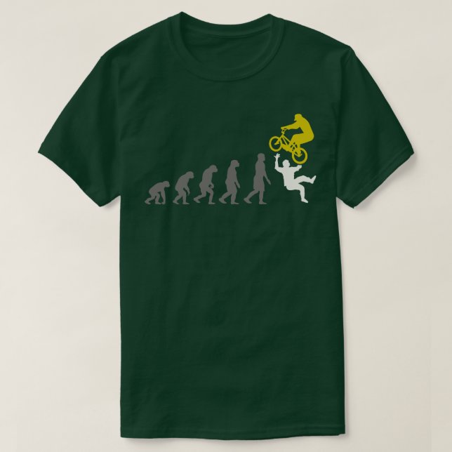 Mountainbiken Menschliche Evolution T-Shirt (Design vorne)