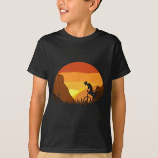 Mountainbiken Retro Sonnenuntergang Trail Rider T-Shirt