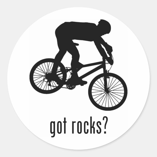 Mountainbiken Runder Aufkleber (Vorderseite)