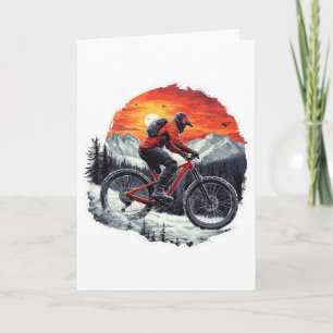Mountainbiken Schnee Waldwege Sonnenuntergang Fahr Karte