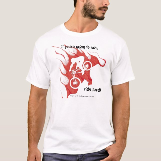 Mountainbiker "Fahrt stark!" T - Shirt (Vorderseite)