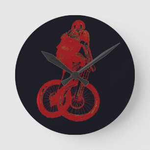 Mountainbiker MTB BMX CYCLIST Runde Wanduhr