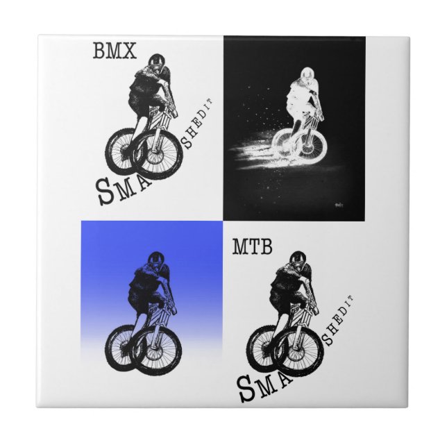 Mountainbiker MTB BMX CYCLIST Stickers Fliese (Vorderseite)
