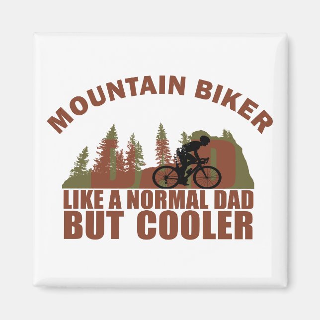 Mountainbiker Papa wie ein normaler Papa, aber coo Magnet (Vorne)