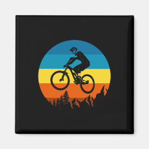 Mountainbiker Retro-Sonnenuntergang - Mtb Mountain Magnet