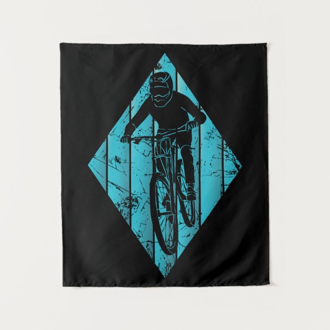 Mountainbiker Vintag Wandteppich (Vorderseite)