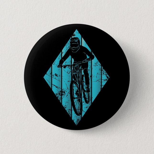 Mountainbiker Vintage Button (Vorderseite)