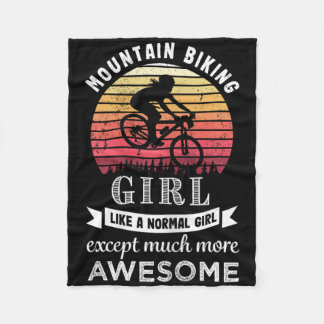 Mountainbiking-Mädchen Lustiges Mtb-Geschenk Fleecedecke
