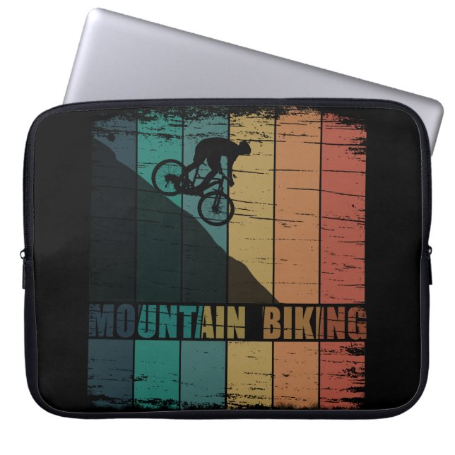 Mountainbiking Vintag Laptopschutzhülle (Vorderseite)