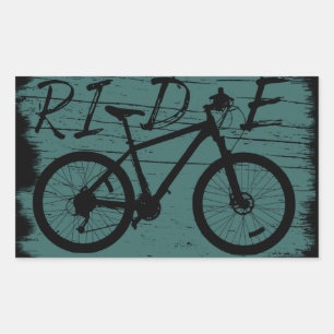 Mountainbiking Vintag Rechteckiger Aufkleber