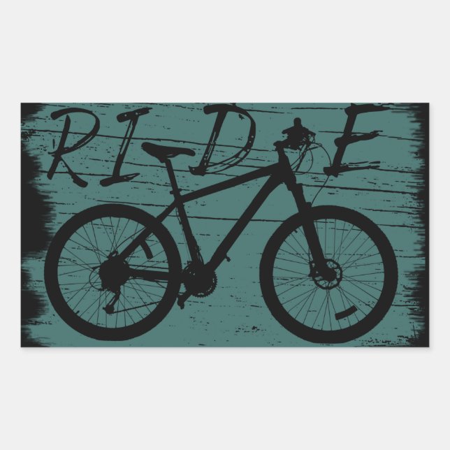 Mountainbiking Vintag Rechteckiger Aufkleber (Vorderseite)