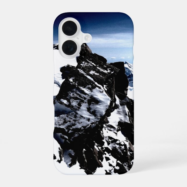 Mountaineer-Erfolg Schnee Winter iPhone 16 Hülle (Rückseite)