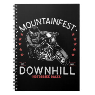 Mountainfest-Abfahrts-Motorradrennen-Grafik Motor Notizblock