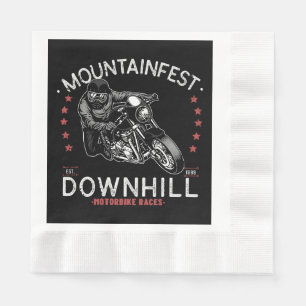 Mountainfest Downhill Motorradrennen Grafik Motor Serviette