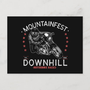 Mountainfest Downhill Motorradrennen Grafischer Mo Feiertagspostkarte