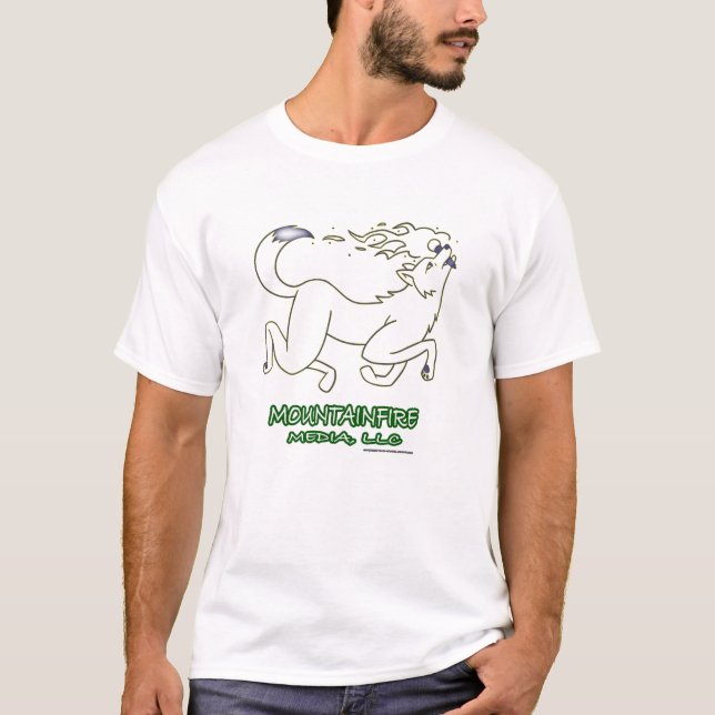 MountainFire-Coyote-Logo auf Weiß T-Shirt (Vorderseite)