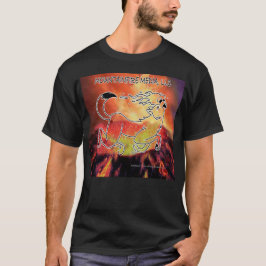 MountainFire Coyote springen über den Vulkan T-Shirt