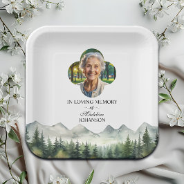 Mountains and Trees Celebration Of Life Funeral Pappteller