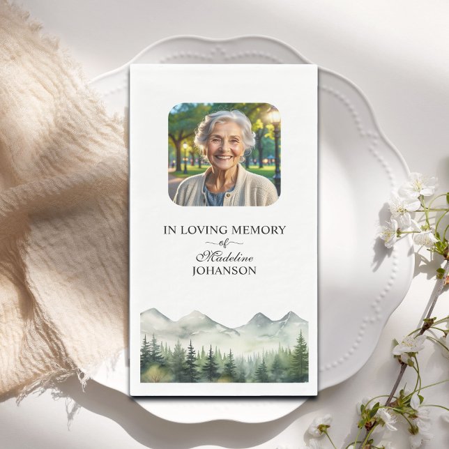Mountains and Trees Celebration Of Life Funeral Serviette (Von Creator hochgeladen)
