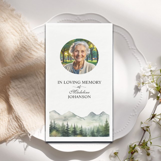 Mountains and Trees Celebration Of Life Funeral Serviette (Von Creator hochgeladen)