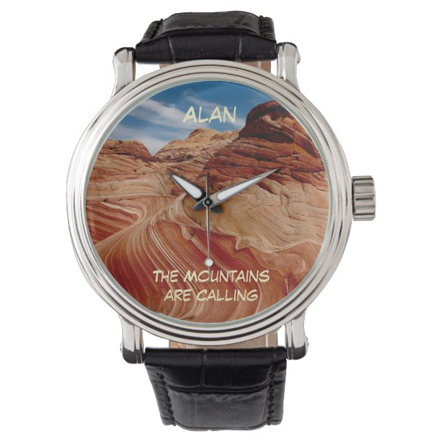 Mountains Calling, Name, Hiker, the Wave Wrist Armbanduhr (Vorderseite)
