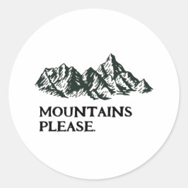 Mountains calling runder aufkleber