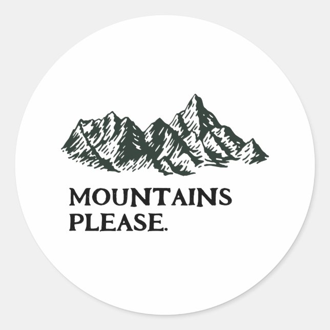 Mountains calling runder aufkleber (Vorderseite)