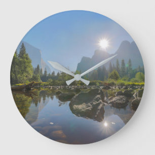 Mountains   El Capitan Yosemite Park, California Große Wanduhr